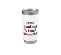Es un buen día para enseñar geografía, profesor divertido de geografía Vaso térmico de acero inoxidable de doble pared