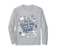 Es un Buen día para Leer Libro Amor Cozy Bookworm Reading Love Manga Larga