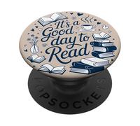 Es un Buen día para Leer Libro Amor Cozy Bookworm Reading Love PopSockets PopGrip Adhesivo