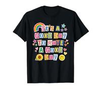 Es un Buen día para Tener un Buen día - Estilo de Revista Retro Camiseta gráfica económica, Hombre, Negro, L