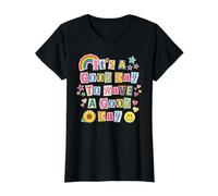 Es un Buen día para Tener un Buen día - Estilo de Revista Retro Camiseta gráfica económica, Mujer, Negro, XS