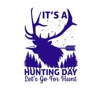 Es un día de caza, déjalo ir. Calcomanías de grabado 36x49.9cm Incluye kit de película de transferencia Azul oscuro