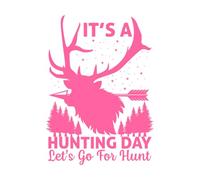 Es un día de caza, déjalo ir. Calcomanías de grabado 50.4x69.9cm Fácil instalación Rosa