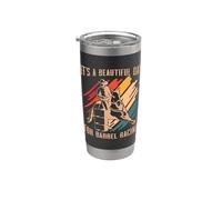 Es un hermoso día para los amantes de la equitación retro, carreras de barriles Vaso térmico de acero inoxidable de doble pared