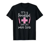 Es un Hermoso día para Salvar Vidas Camiseta gráfica económica, Hombre, Negro, L
