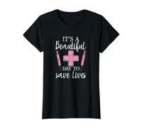 Es un Hermoso día para Salvar Vidas Camiseta gráfica económica, Mujer, Negro, L