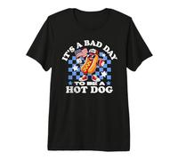Es un Mal día para ser un Perro Caliente Divertido Fiesta de Estados Unidos BBQ Humor Camiseta Premium