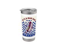 Es Un Malo Día Para Ser Un Glizzy Funny Hotdog Retro Meme Vaso térmico de acero inoxidable de doble pared