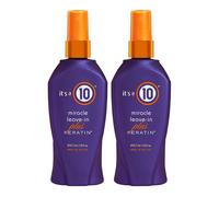 Es un spray de queratina Leave-In Plus Miracle para el cuidado del cabello de 10 onzas l?quidas, paquete de 2