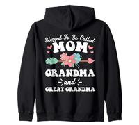 Es una bendición ser llamada mamá, abuela y bisabuela Floral Sudadera con Capucha