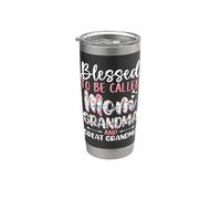 Es una bendición ser llamada mamá abuela y bisabuela Flower Vaso térmico de acero inoxidable de doble pared
