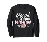 Es una bendición ser Llamada Mamaw Flowers Abuela Abuela Mamá Manga Larga