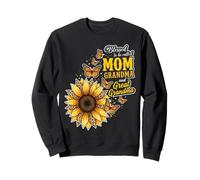 Es una bendición ser Llamadas mamá y Abuela Sunflower Leopard Mom Sudadera
