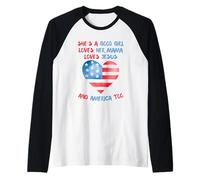Es Una Buena Chica, Quiere A Su Mamá, A Jesús Y También A Camiseta Manga Raglan
