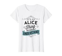 Es una Cosa de Alice Que no entenderías el Nombre Divertido de Alice Camiseta gráfica económica, Mujer, Blanco, XL