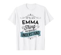 Es una Cosa de Emma Que no entenderías el Nombre Divertido de Emma Camiseta gráfica económica, Hombre, Blanco, S