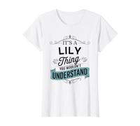 Es una Cosa de Lirio Que no entenderías Funny Lily Name Camiseta gráfica económica, Mujer, Blanco, XL