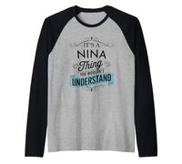 Es una Cosa de Nina Que no entenderías Funny Nina Name Camiseta Manga Raglan