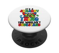 Es una Cosa sensorial Concientización sobre el Autismo Mariposa Divertida PopSockets PopGrip Adhesivo