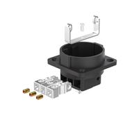 ES3R Pure Copper Power Outlet EU Schuko Socket Rhodium Plated AC 250V 16A 2Pin IEC Inlet Schuko Chassis Socket EU Plug