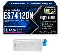 ES7412 ES7412dn Negro Cian Amarillo Magenta Cartuchos de tóner para Oki ES7412 Tóner 46507624 46507623 46507622 46507621 Impresoras con Chip Alto Rendimiento