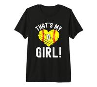 Esa es mi corazón de softbol Femenino número 8 Camiseta Premium