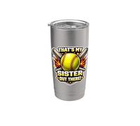 Esa es mi hermana ahí fuera Orgulloso Hermano de Softbol Hermano Vaso térmico de acero inoxidable de doble pared