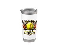 Esa es mi hermana ahí fuera Orgulloso Hermano de Softbol Hermano Vaso térmico de acero inoxidable de doble pared