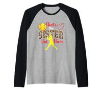 Esa es mi Hermana ahí Fuera - Softball Sister Softballer Camiseta Manga Raglan