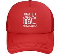 Esa Es Una Idea Horrible. ¿A Qué Hora? Mujer Hombre Snapback Cap Cómoda Gorras Hip Hop Ligera Gorra De Béisbol para Senderismo Verano Running