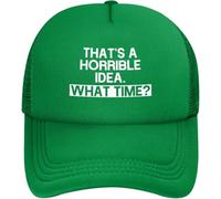 Esa Es Una Idea Horrible. ¿Qué Hora? Hombre Mujer Sombrero Casual Gorras Hip Hop Cómoda Snapback Cap para Senderismo Running Aire Libre