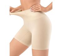 Esa Liang Pantalones cortos moldeadores de cintura media, con control de abdomen, pantalones cortos para mujer y forma de nalgas, Desnudo/, M