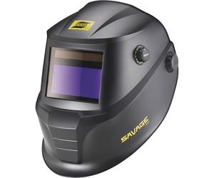 ESAB 0700000490 Savage A40 Casco de Soldadura de oscurecimiento automático, Ajuste de Sombra Externa, Lente de visión de Color Verdadero de 3.9 pulgadasx1.9 Pulgadas, Control de sensibilidad/retardo