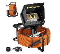 ESANHAO Cámara de Inspección 30M, 4,3" Cámara para Tuberías con Función DVR, Snake Camara con Batería de 8500mAh y Marcadores de Metros, 23mm Endoscopio Industrial con 12 Luces LED