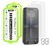 Esanik Mate Protector Pantalla para iPhone 17, 2x Mate Cristal Vidrio templado + 2x Protector Lente Cámara, Anti Glare Matte Screen Protector Film, 2+2 Unidades