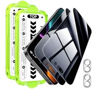Esanik Privacidad Protector Pantalla para iPhone 17 (6,3 Pulgadas), 2x Antiespia Cristal Vidrio templado + 2x Protector Lente Cámara, 2+2 Unidades