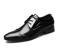 EsaSam Zapatos de Vestir para Hombre Clásicos Negocios Informales Oxfords Modernos con Cordones Zapatos Formales para Boda Oficina Fiesta,Negro,49 EU