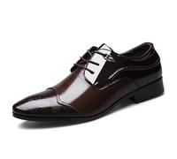 EsaSam Zapatos de Vestir para Hombre Clásicos Negocios Informales Oxfords Modernos con Cordones Zapatos Formales para Boda Oficina Fiesta,Marrón,49 EU