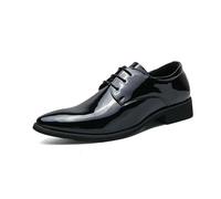 EsaSam Zapatos Oxford Hombre Barniz Brillante para Oficina, Boda, Business Casual,Negro,45 EU