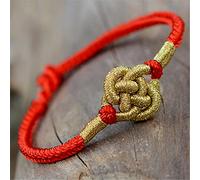 ESBANT Cuerda Hecha A Mano Tejida Pulsera De Nudo Chino Pulsera De Cuerda Trenzada Multicolore Mujeres Hombres Parejas Vacaciones Atraer Prosperidad Amor Suerte Dinero,Reda,17cm Color : Rot, Size :