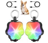 Esbaybulbs Colgante luminoso para perro Paquete de 2, collar de perro LED, luz intermitente, luz de día para mascotas, 4 modos de parpadeo, luces de seguridad impermeables para mascotas