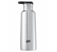 Esbit Drinking Bottle Pictor, acero inoxidable, sin BPA, color plateado y azul, 0,75 l y más, color plata, tamaño 0.75L, 7.7 x 7.7 x 22.8centimeters