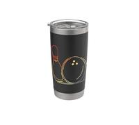 Esbozo de bola y bolos para un jugador de bolos Vaso térmico de acero inoxidable de doble pared