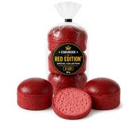 ESBURGER RED EDITION ™ | Pan Rojo para Hamburguesas Creativas Pack 3 x 80g | Burger Bun Miga Suave Esponjosa | Panecillos Burgers Virales, BBQ, Street Food y Celebraciones
