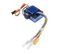 ESC Cepillado 80A, Protección de bajo Voltaje 2S-3S Li Ión Batería Cepillada Controlador de Velocidad Electrónica 3 Modos de Control para 1/10 RC Barco RC 540 550 750 Motores (Blue)