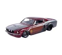 Escala 1:24 para Ford Shelby GT500 1967 Modelo Clásico Antiguo Adornos De Escena Fiesta Modelo Coche Terminado No Control Remoto Modelos(Rojo)
