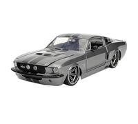 Escala 1:24 para Ford Shelby GT500 1967 Modelo Clásico Antiguo Adornos De Escena Fiesta Modelo Coche Terminado No Control Remoto Modelos(Gray 1)