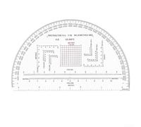 Escala de coordenadas transportadora para lectura de mapas, regla de navegación táctica 1:25000 1:63360, herramienta de cuadrícula semicircular de 0 a 360 grados para topografía de tierras (MP-3)
