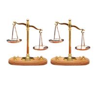 Escala de Equilibrio de 2 Piezas para niños, 2x1.7x0.8 '' Exquisita Escala de Justicia de aleación en Miniatura, Equilibrio Vintage para paisajismo en Miniatura, decoración de Casas de muñecas y Auto