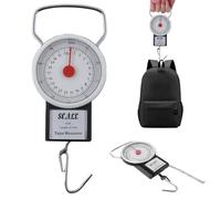 Escala de Equipaje Manual Escala de Viaje portátil de 22 kg para la Escala de Peso de Equipaje con Cinta de 1 m y Escalas de Maleta Colgantes de Escala Ajustable Accesorios de Equipaje